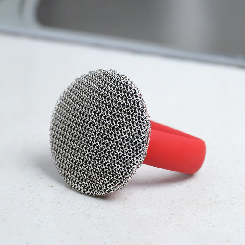 Heavy-Duty Cast Iron Scrubber with Comfort Grip Handle