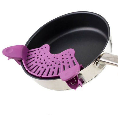 Clip-On Silicone Strainer – No-Spill Easy Cooking