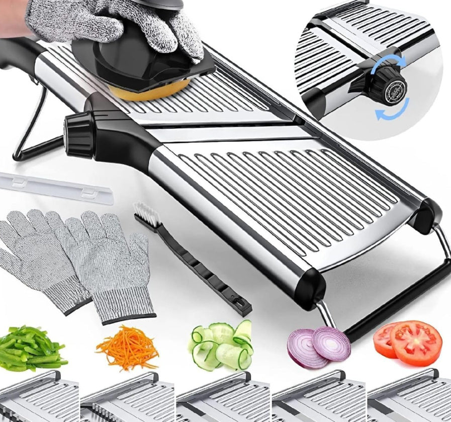 FreshPrep Mandolin Slicer with Safety Gloves and Brush