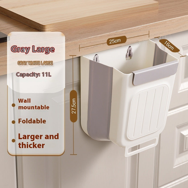 Foldable Hanging Trash Can – Space-Saving Kitchen Waste Bin