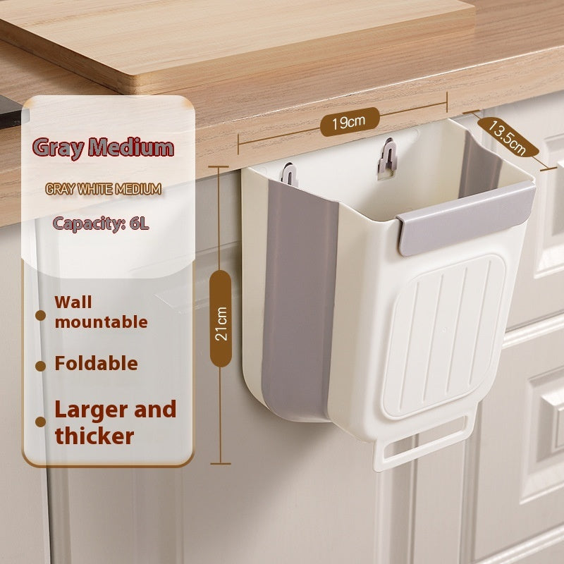 Foldable Hanging Trash Can – Space-Saving Kitchen Waste Bin