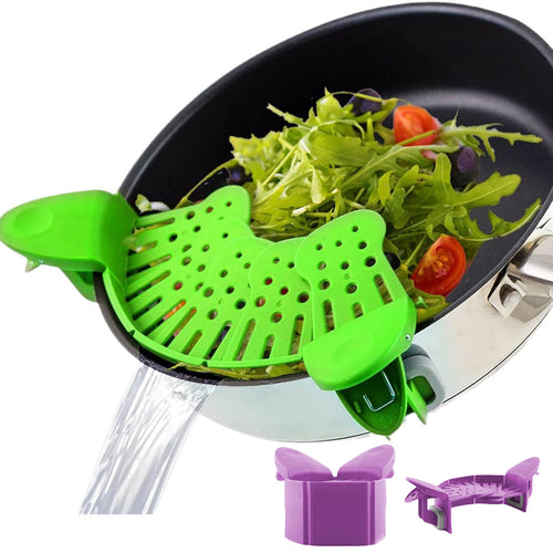Clip-On Silicone Strainer – No-Spill Easy Cooking