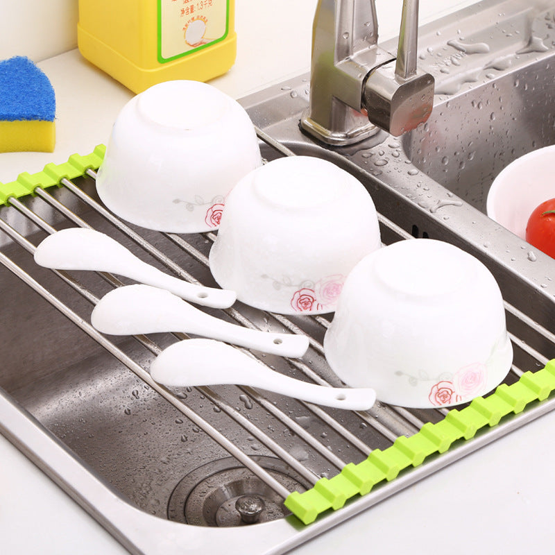 Foldable Stainless Sink Rack - Dry Dishes with Ease