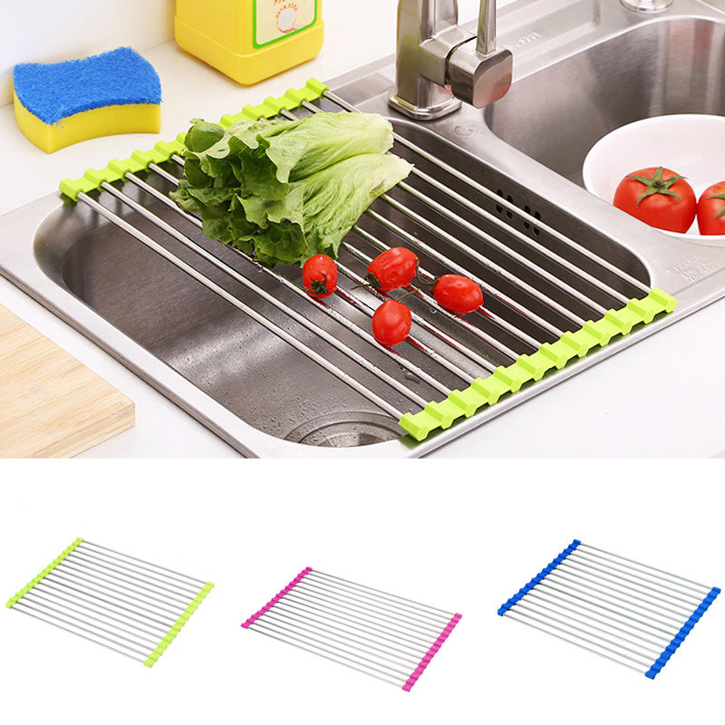 Foldable Stainless Sink Rack - Dry Dishes with Ease