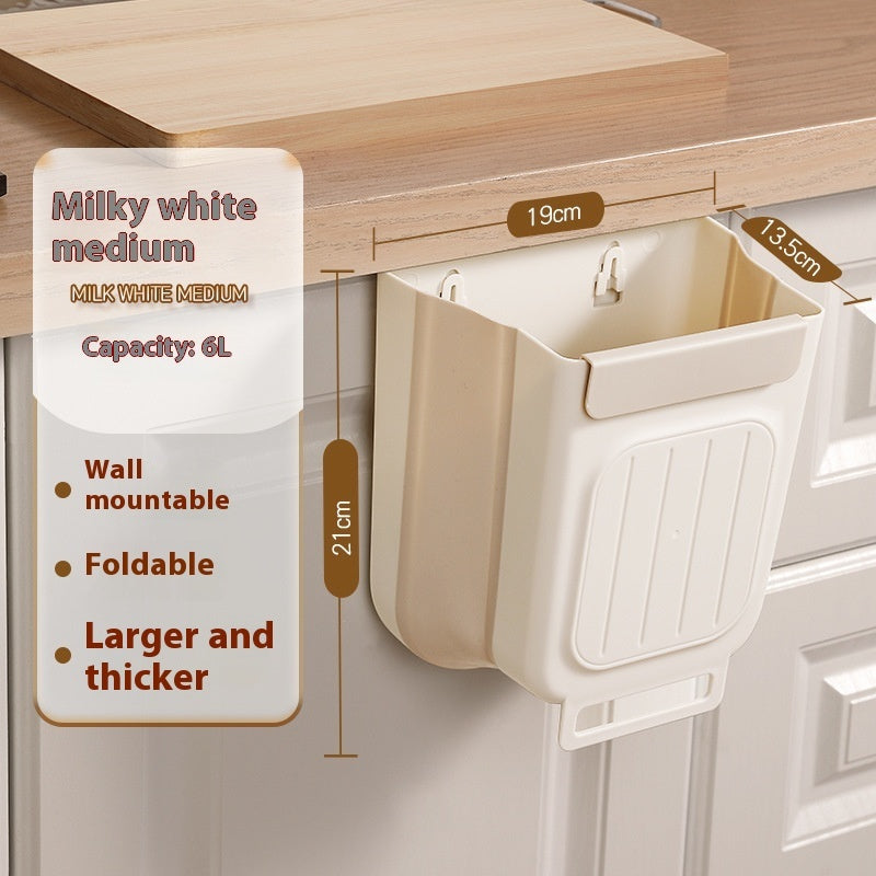 Foldable Hanging Trash Can – Space-Saving Kitchen Waste Bin