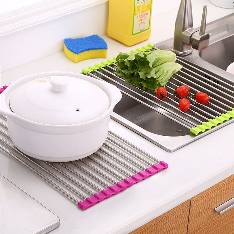 Foldable Stainless Sink Rack - Dry Dishes with Ease