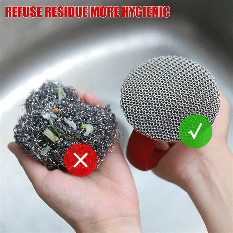 Heavy-Duty Cast Iron Scrubber with Comfort Grip Handle