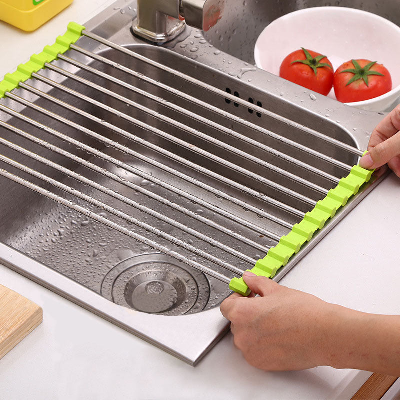 Foldable Stainless Sink Rack - Dry Dishes with Ease